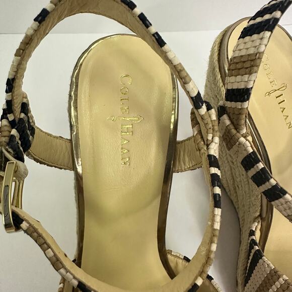 Cole Haan Women’s Size 7B Striped Espadrille Wedge Sandals - Picture 10 of 10